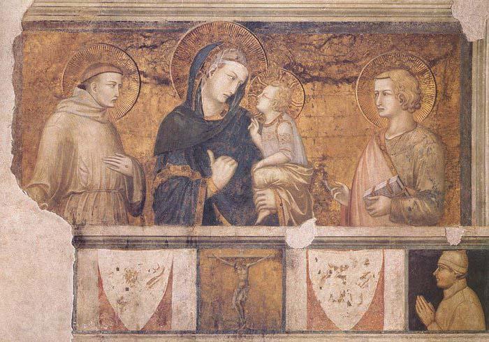 Ambrogio Lorenzetti Madonna with St Francis and St John the Evangelist Norge oil painting art